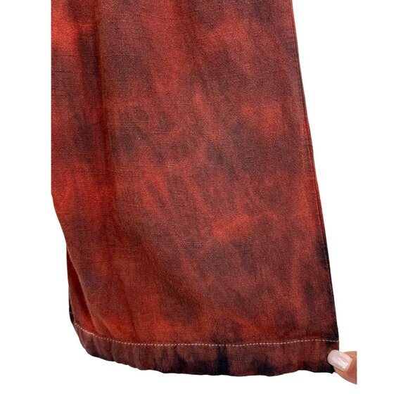 Vtg Forever 21 Custom Tie Dye Wide-Leg Linen Jumpsuit • Boho Hippie Y2K Coastal - Picture 6 of 16